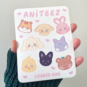Aniteez Ateez Atiny Waterproof Deco Sticker Sheet