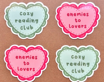Cozy Bookish & Enemies to Lovers Waterproof Stickers