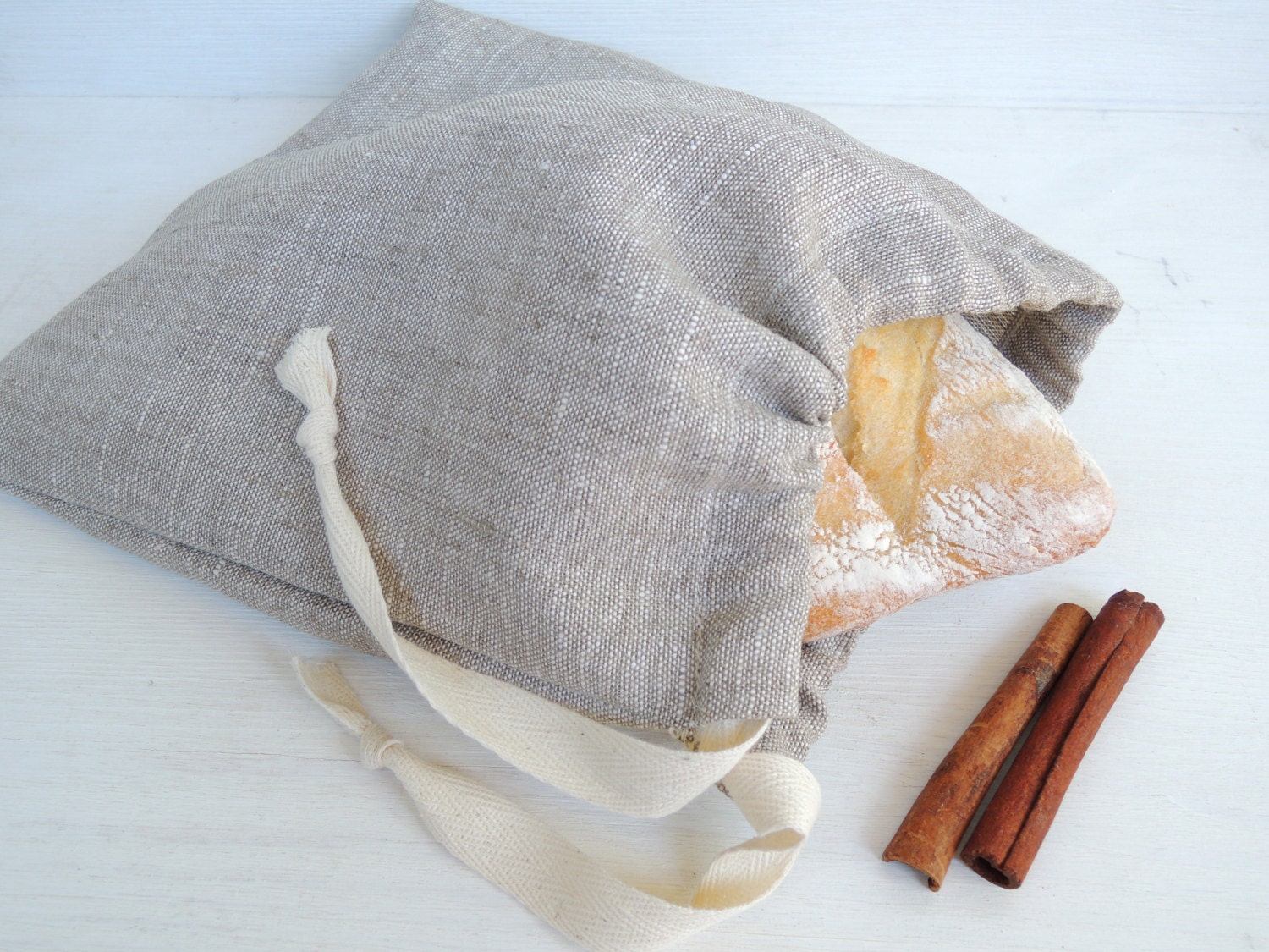 Reusable linen bread bag Round loaf Linen bread basket Sac Etsy