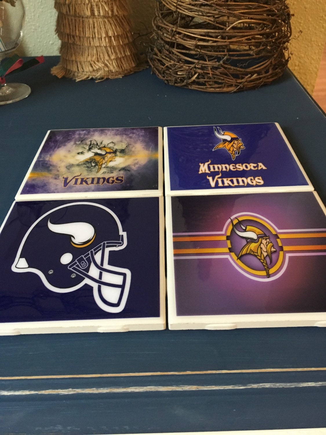 Minnesota Vikings Coaster Set - Etsy