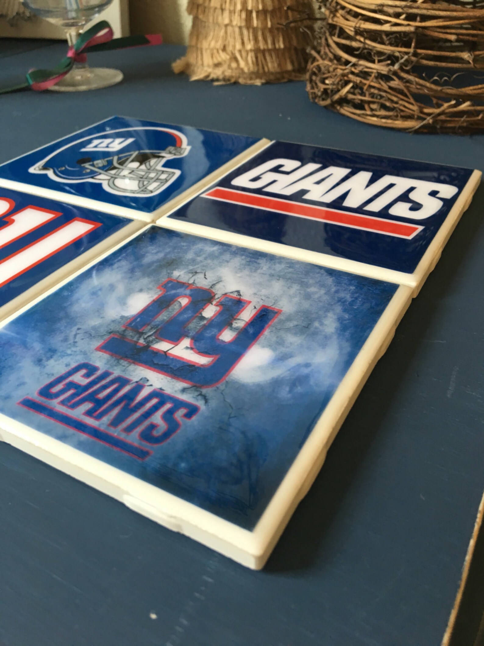 New York Giants Coaster Set Etsy