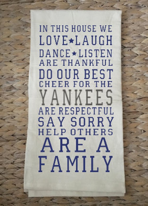 New York Yankees Kitchen Bar Towel Etsy