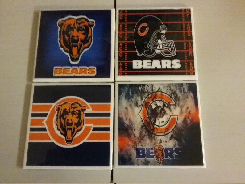 Chicago Bears coaster set Etsy