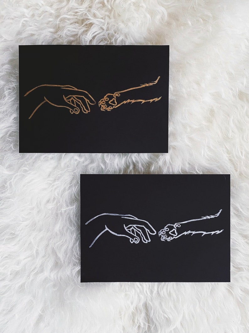 fine art block print 5 x 7\u201d cat edition the creation of adam