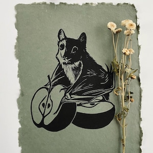 fruit bat | fine art block print 12 x 9” & 10 x 8”