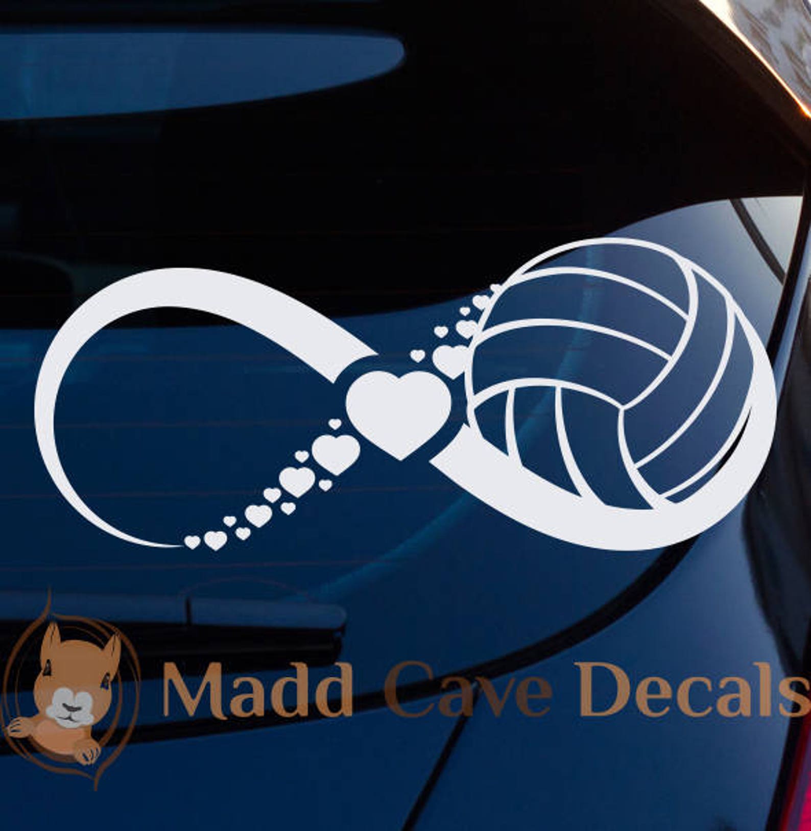Volleyball Heart Infinity Decal Volleyball Car Decal Etsy