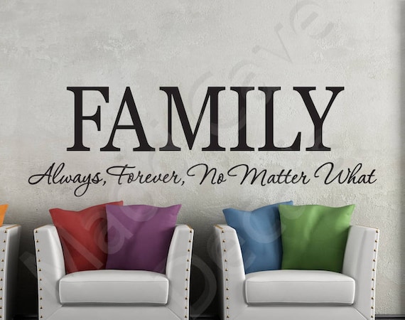 /"Family Always Forever/" Removable Wall Stickers Quote Wall Decal Art Mural Decor