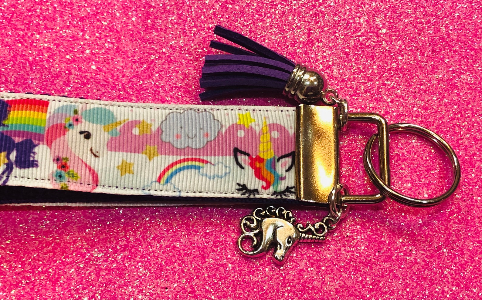 Unicorns Keychain Unicorn Key Fob Free Charms Unicorn Etsy UK