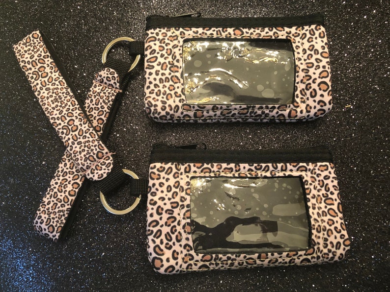 Leopard Wallet Wallet Keychain Leopard Card Holder Wristlet Card Holder Keychain