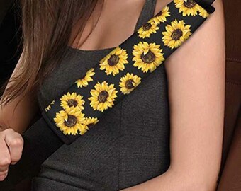Sunflower Seat Belt Pads Protectors Sunflower Car Accessories, Sunflower Seatbelt Cover