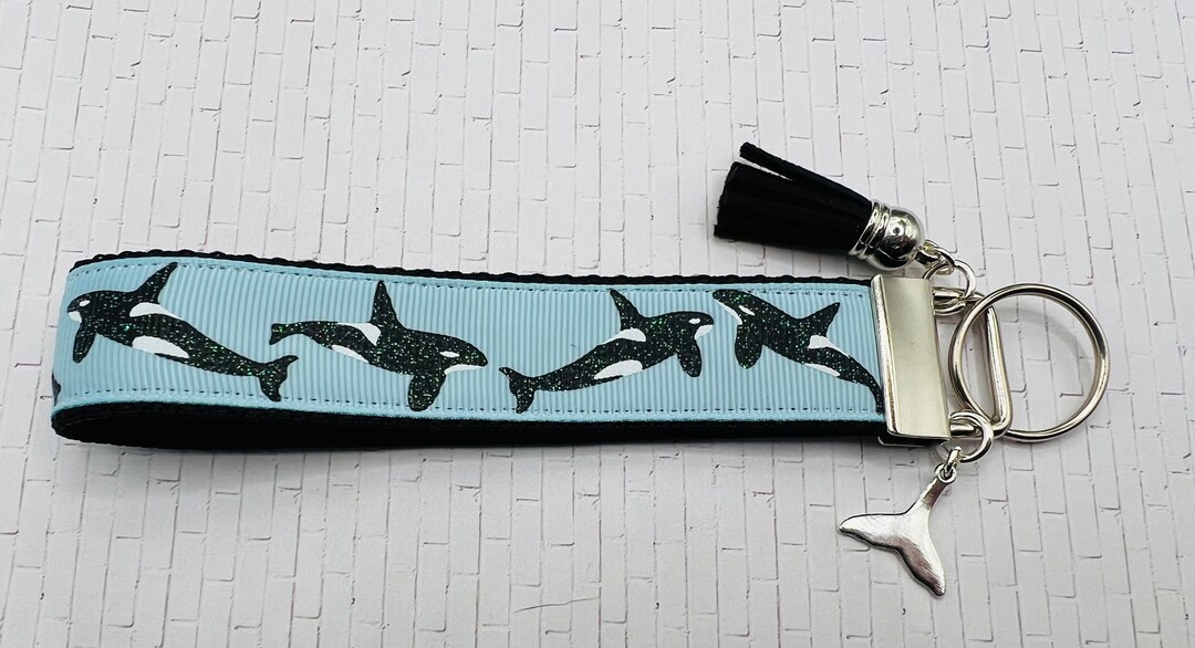 Whale Keychain Whales Free Charm Whale Wristlet Keychain Etsy