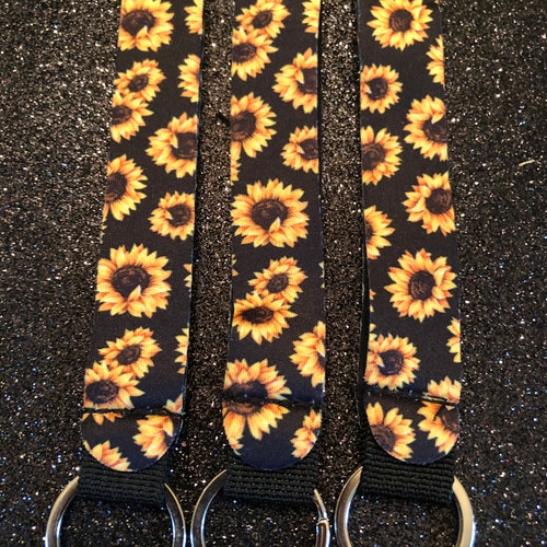 Sunflower Wristlet Keychain Etsy
