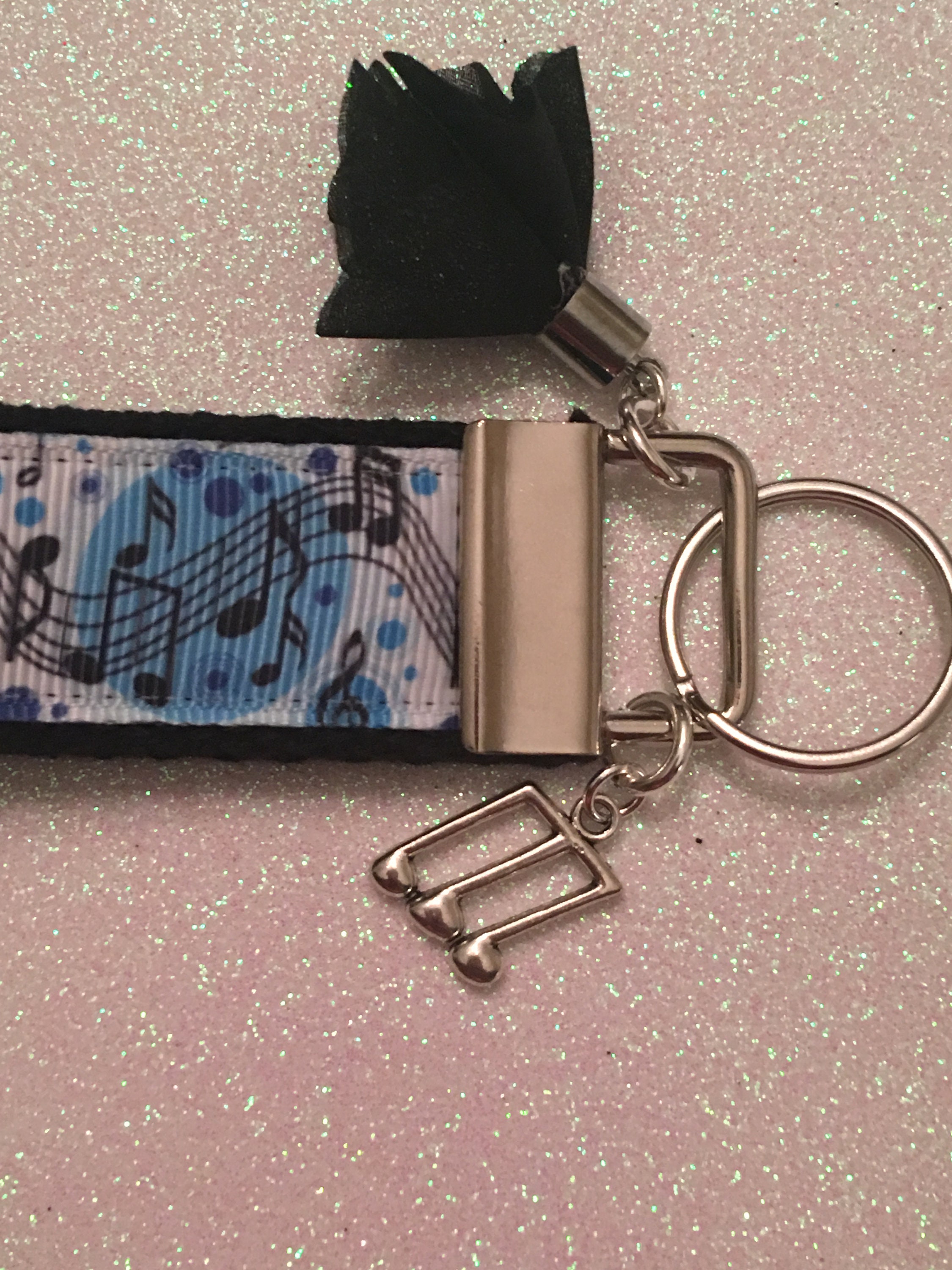 Music Keychain Free Charm Music Wristlet Keychain Key FOB Etsy