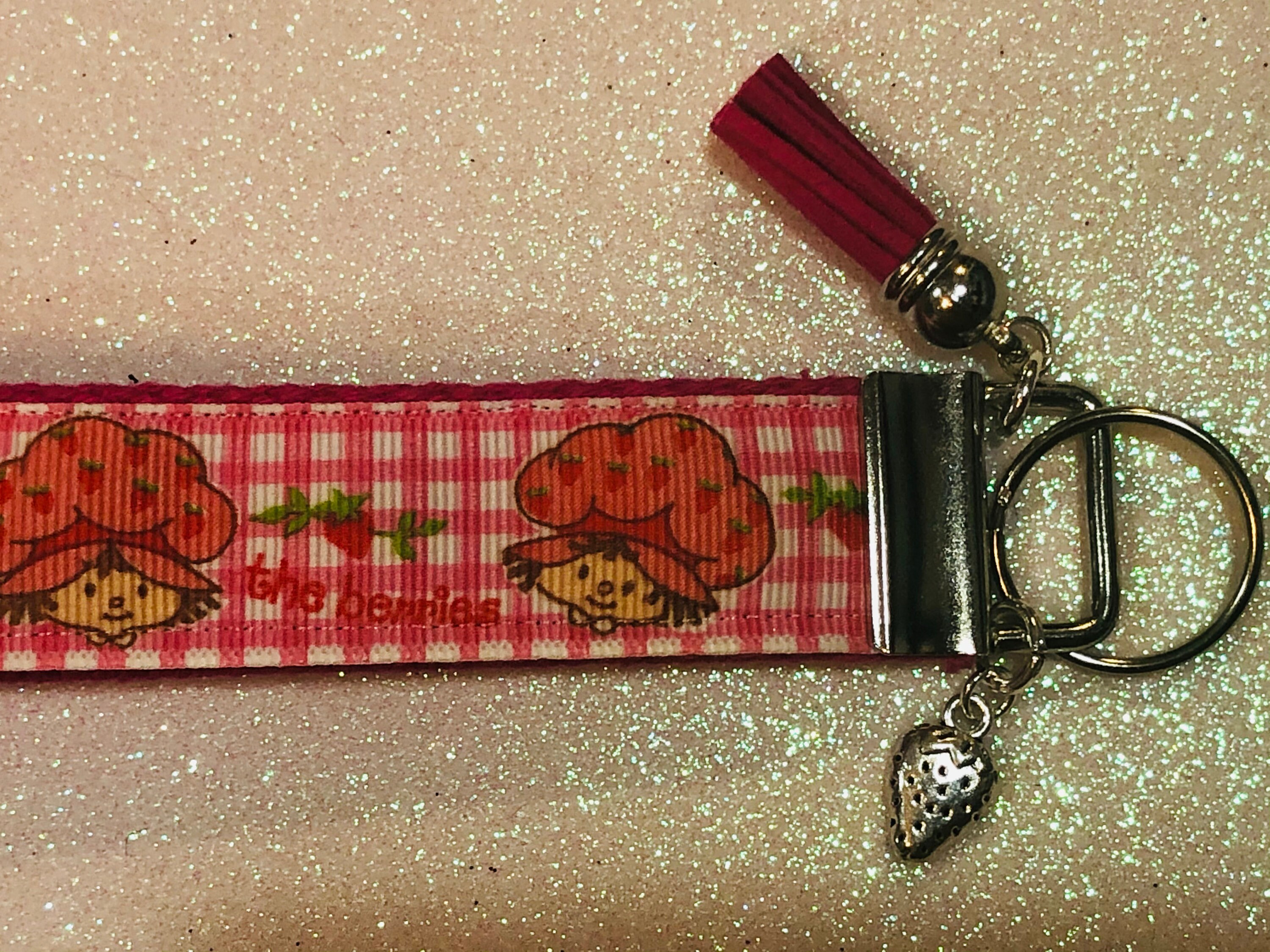Vintage Strawberry Shortcake Keychain Free Charm Key FOB Etsy