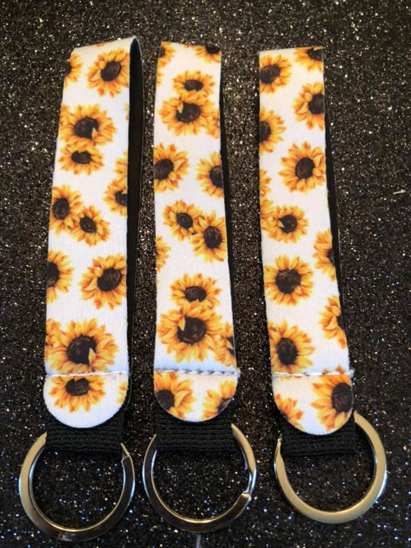 Sunflower Wristlet Keychain Sunflower Key FOB Sunflower Etsy