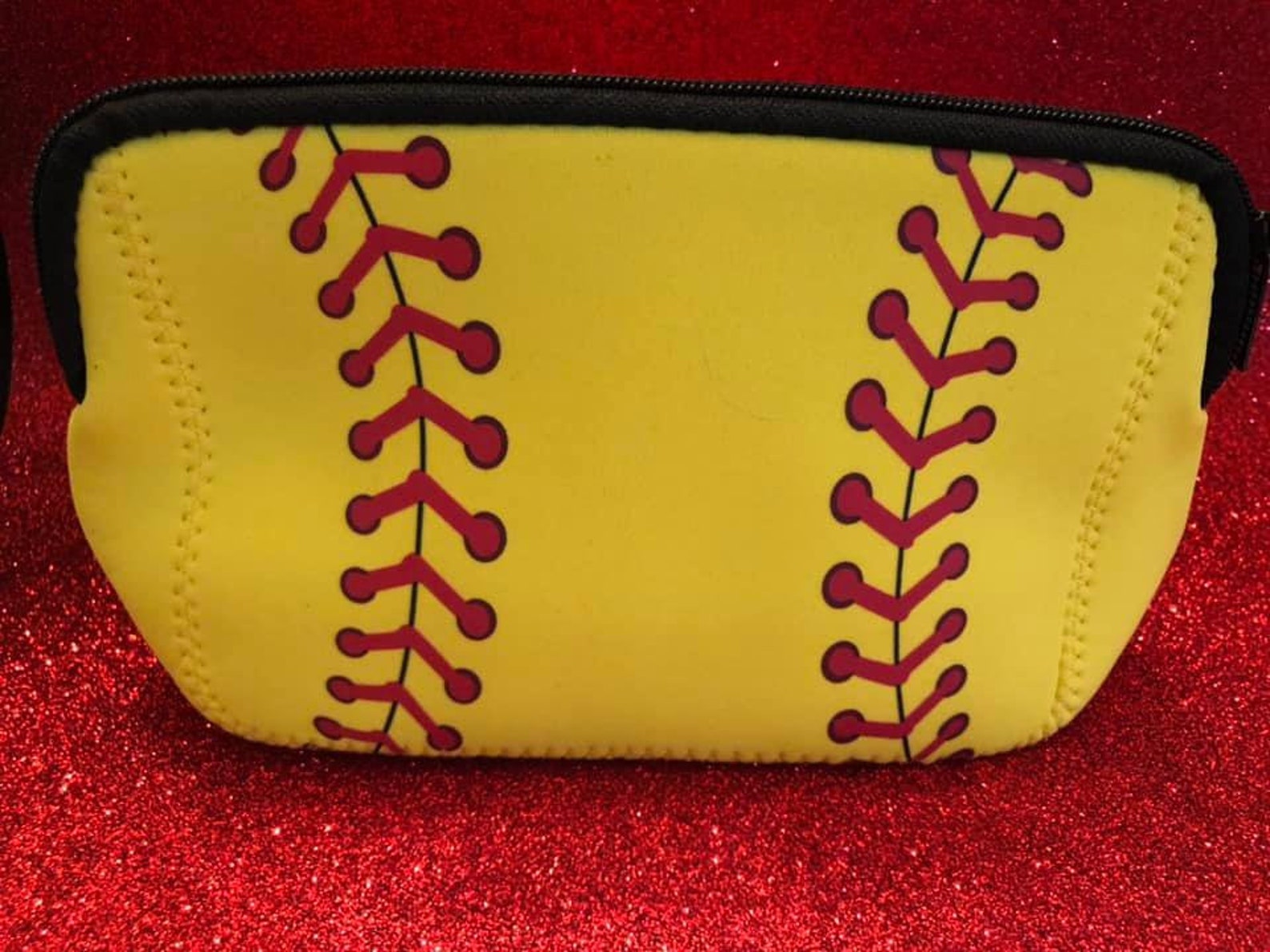 Softball Cosmetic Bag Softball Makeup Bag Softball Bag Etsy New Zealand