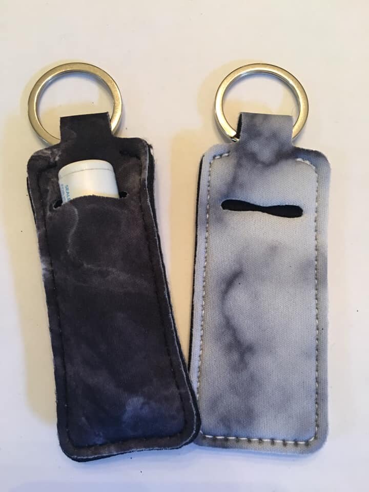 Black Chapstick Holder Keychain | Grey Chapstick Keychain | Lip Balm …