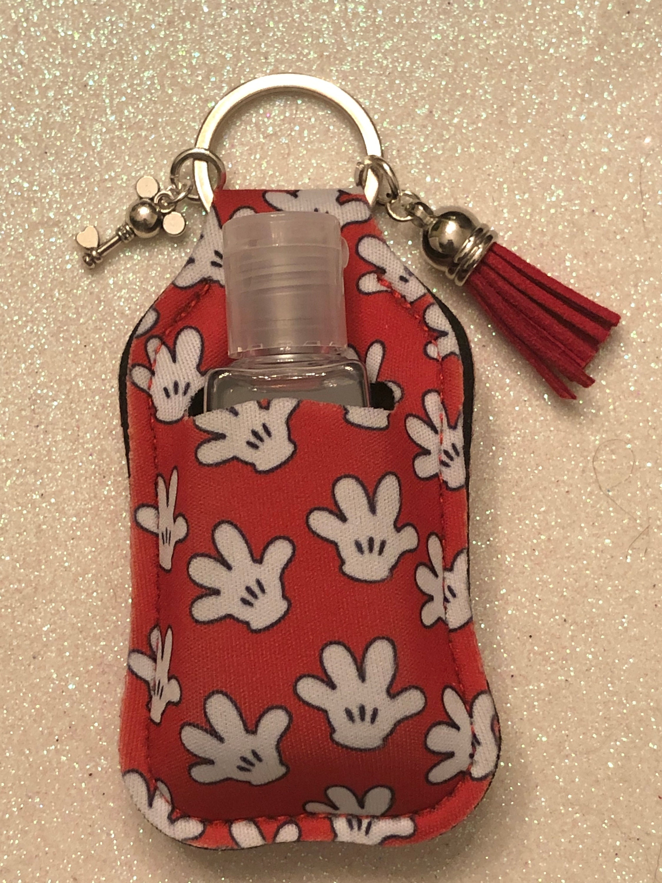 Mickey Hand Sanitizer Keychain Disney Hand Sanitizer Holder Etsy