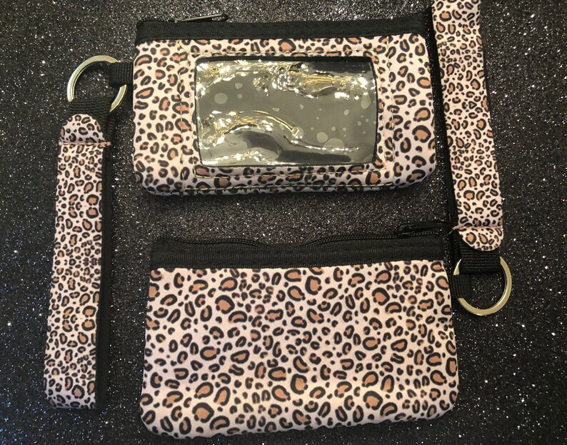 Leopard Wallet Wallet Keychain Leopard Card Holder Wristlet Card Holder Keychain