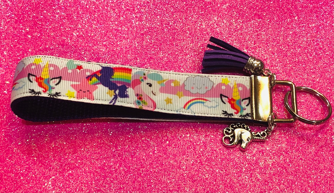 Unicorns Keychain Unicorn Key Fob Free Charms Unicorn Etsy UK