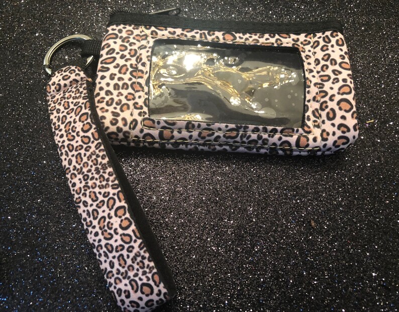 Leopard Wallet Wallet Keychain Leopard Card Holder Wristlet Card Holder Keychain