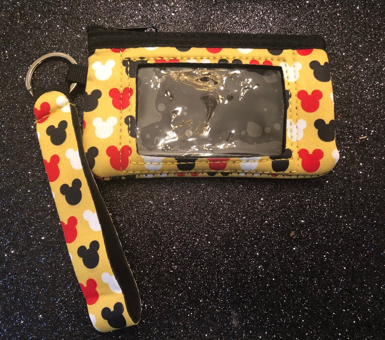 Mickey Card Holder Wristlet Mickey Card Holder Keychain Etsy