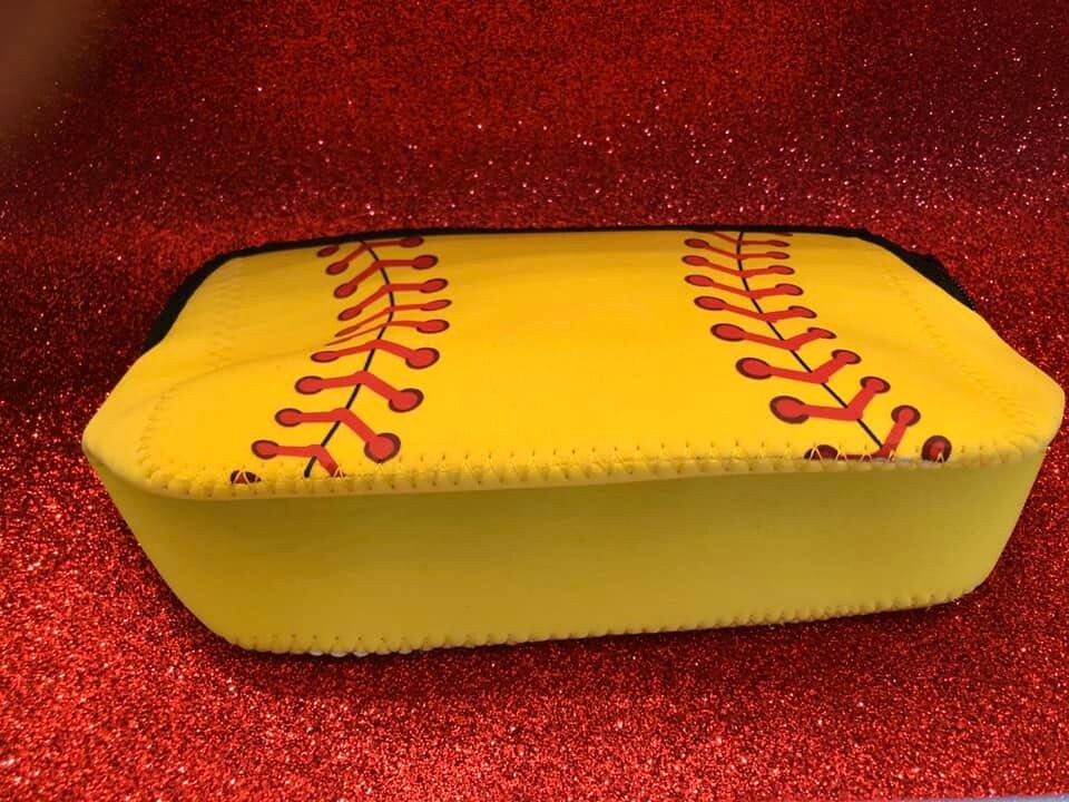 Softball Cosmetic Bag Softball Makeup Bag Softball Bag Etsy New Zealand