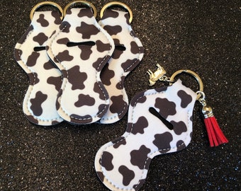 Cow Chapstick Holder Keychain | Cow Chapstick Keychain | Lip Balm Holder | Cow Chapstick Holder | Shower Gift |