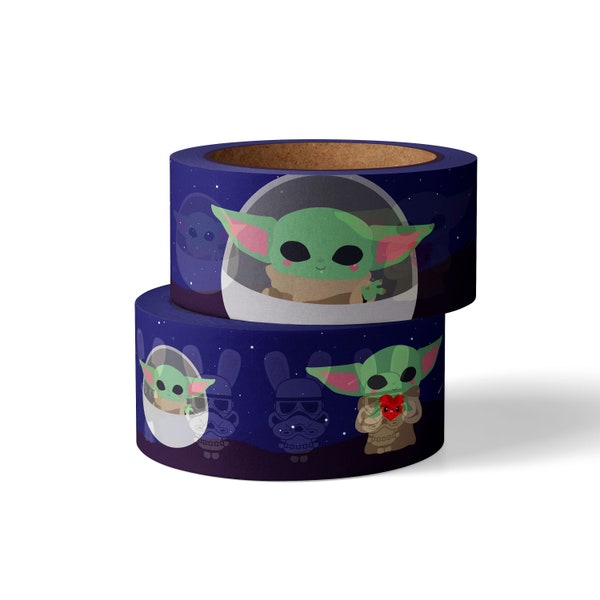 Washi Tape Baby Yoda Grogu de Star Wars Mandalorian est un ruban de papier de scrapbooking décoratif pour votre journal ou vos projets d'artisanat