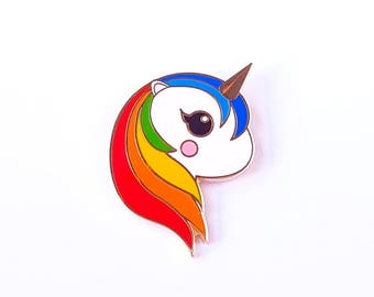 Unicorn lapel pin rainbow enamel pin badge is a cute kawaii rainbow gift for her and every unicorn  kawaii lover. Lgbtq gift. Gay gift.