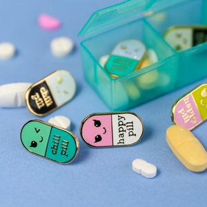 Pharmacy pin happy pill enamel pin is a great med student gift. Also nice appreciation gift for a nurse a pharmacist and doctor. image 7