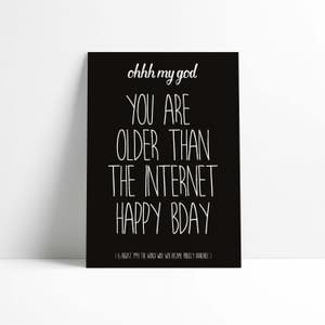 Lustige alternde Postkarte You Are Older Than The Internet Geburtstagskarte. Du bist eine alte Person Geburtstagskarte Beste Freundin Geburtstagskarte.