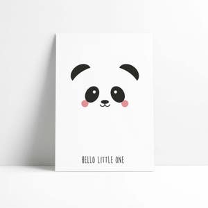 Nuovo baby Panda Ciao piccolo Biglietto di annuncio di nascita. Biglietto di auguri per neonati Panda per nuovi genitori. Regalo per baby shower per il nuovo papà e la nuova mamma.