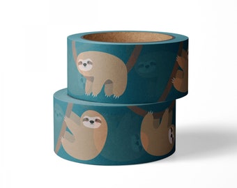 Sloth washi masking tape or sloth masking tape is such a cute kawaii tape. Great for decorating and gift wrapping.