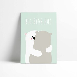 Big bear hug A6 card. Cute polar bear card, Suitable for any occasion, best wishes, new home, birthday or loss