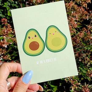 Avocado Karte Passt perfekt für deine BFF oder deine Liebsten. Lustiges Wortspiel Avocado Freundschaftskarte. Süße Feinschmecker Karte Kawaii