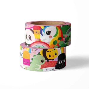 Fita adesiva Washi Unicórnio Kawaii, yoda, panda, arco-íris é uma fita de papel para scrapbook para divertido diário, artesanato, embrulho de presentes e muito mais