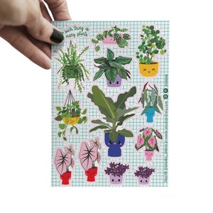 Feuille autocollante Plantes Banane, Calathea, Cactus naies, Caladium, Plante à pois de bégonia, Alocasia planner mignon papeterie journal party