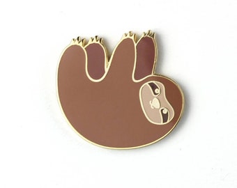 Sloth pin is a cute jungle animal enamel lapel pin gift for her or any sloth lover . Cool sloth chill pin