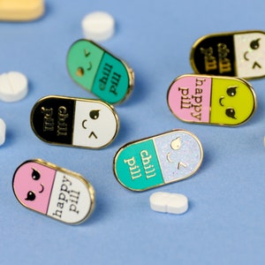 Pharmacy pin happy pill enamel pin is a great med student gift. Also nice appreciation gift for a nurse a pharmacist and doctor. image 6