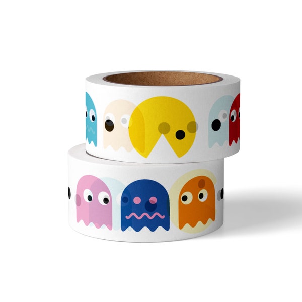 Pac Man washi tape is a classic retro game masking tape Flash back to the 80’s! Great for Retro Games, vintages games and Washi Tape lovers.