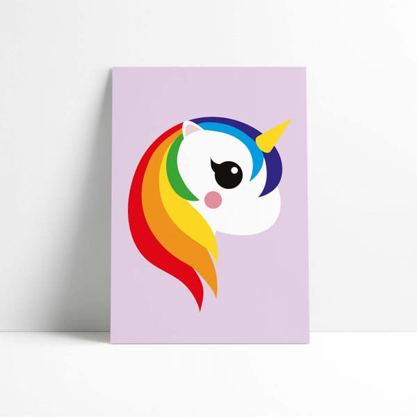 Unicorn rainbow birthday card. Magical birthday unicorn. Happy birthday card unicorn lover. Cute girly card for daughter ,sister, friend