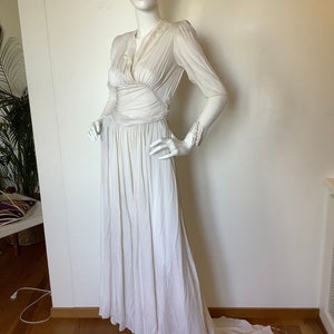 Vtg wedding dress silk ‘20s original, flaws but wearable, amazing work and condition, long sleeve XS