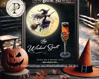Halloween Signature Cocktail, Halloween Drink Sign, Halloween
