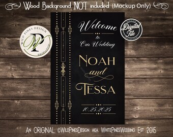 Art Deco Welcome Wedding Sign Printable, Deco Decor, Prohibition, Hollywood Glam, Vintage Wedding, Engagement, Anniversary, Bridal Shower