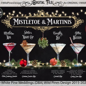 Christmas Bar Menu, Martini Bar Sign, Christmas Cocktails, Winter Holiday Drinks, Christmas Party, Holiday Office Party, Signature Drinks