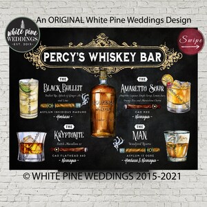Whiskey Bar Sign, Cigar Lounge Bar Sign, Whiskey Cigar Bar sign, Wedding Signature Drinks, Whiskey Bar Menu, Cocktail Bar, Home Bar Sign