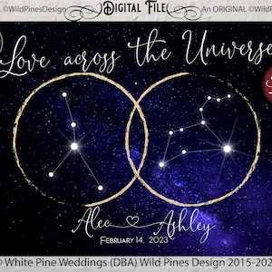Valentine's Day Gift Her Him, Constellation Wedding Welcome Printable, Celestial Wedding, Zodiac Sign, Astrology Sign, Custom Star Chart