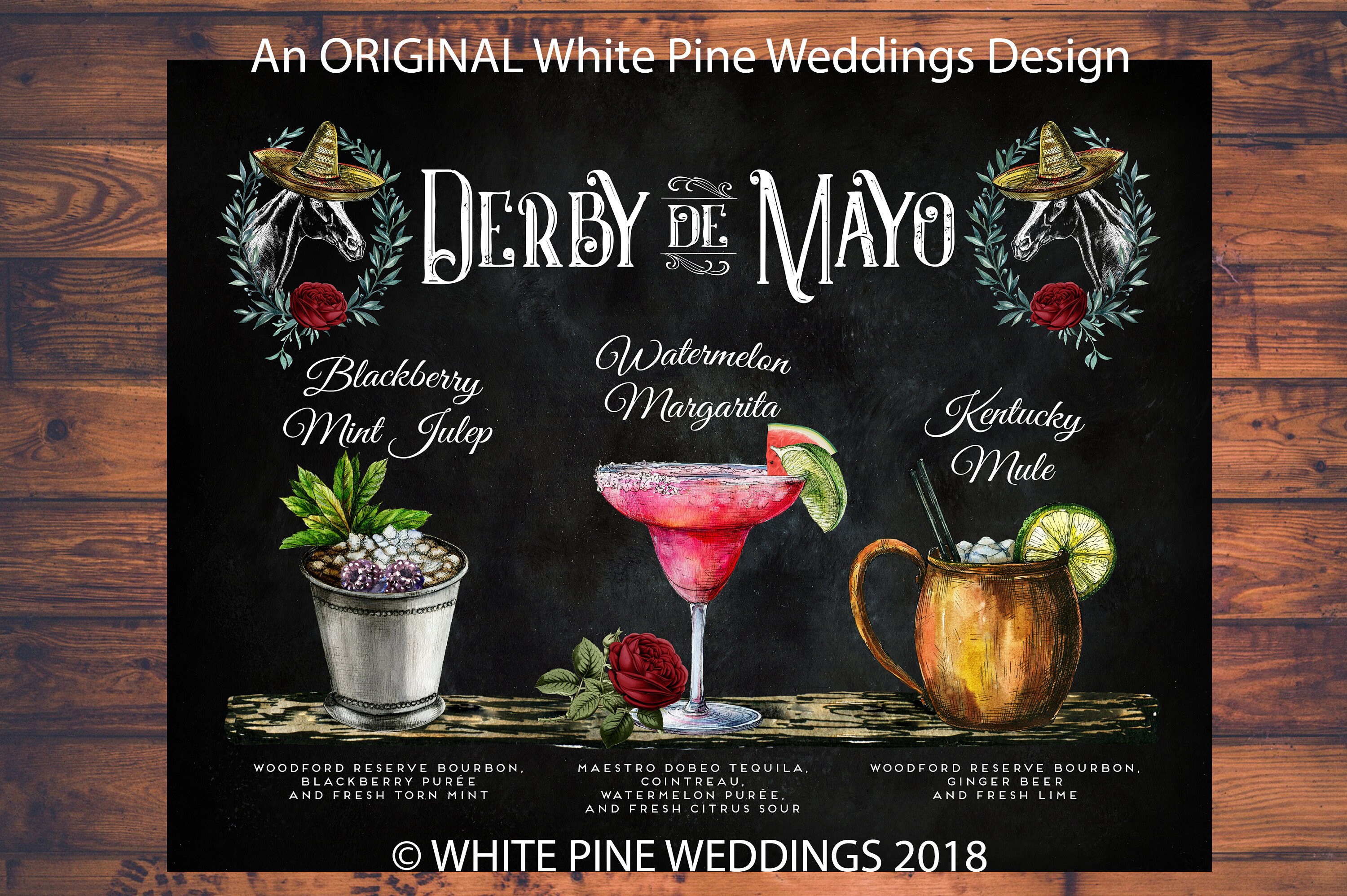 Printable Derby Signature Drinks Derby De Mayo Kentucky Etsy