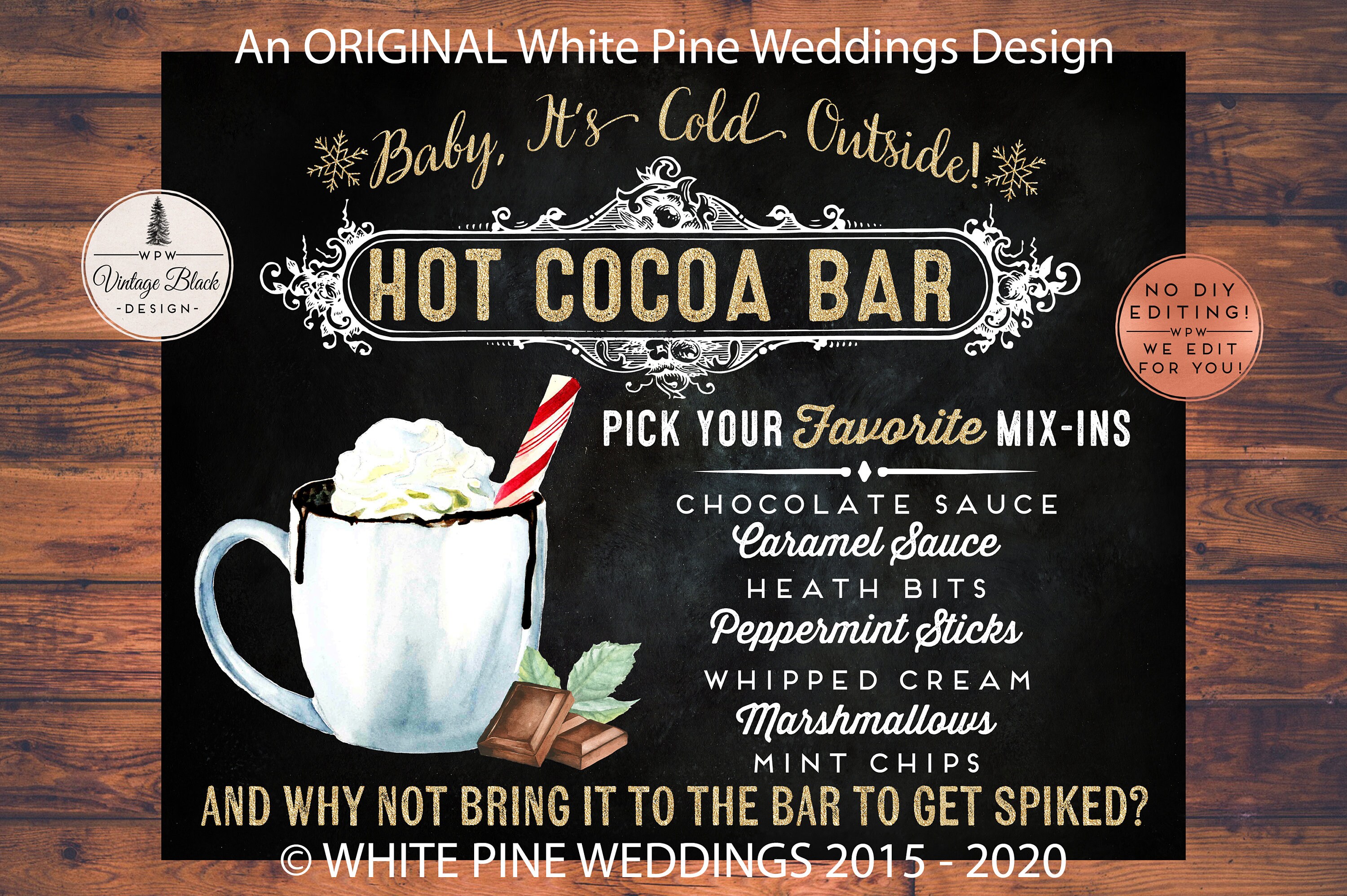 Hot Cocoa Served Here Sign Hot Cocoa Cup Wooden Sign Retro Hot Cocoa Bar  Decor Coffee Shop Hot Cocoa Accessories Wall Decorations for Home Kitchen